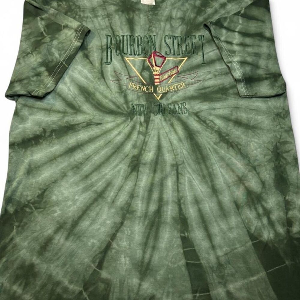 Bourbon Street French Quarter New Orleans Graphic Tie Dye T-Shirt L